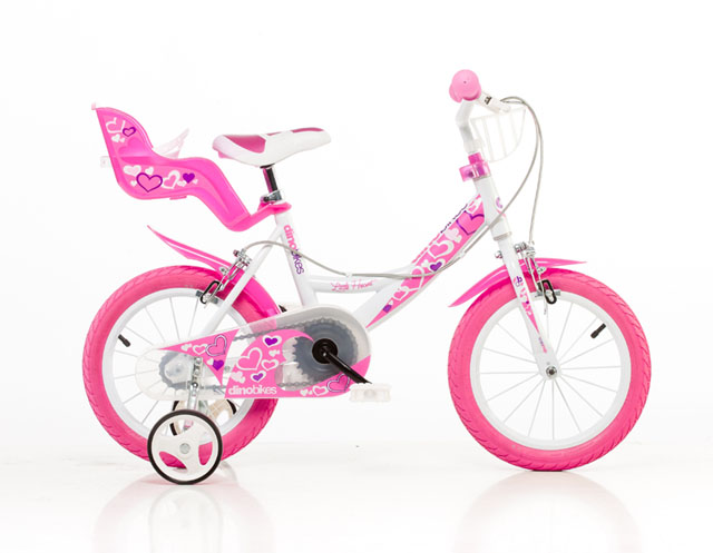 Dino bikes 164RN Bílá, růžový potisk 16' dívčí kolo