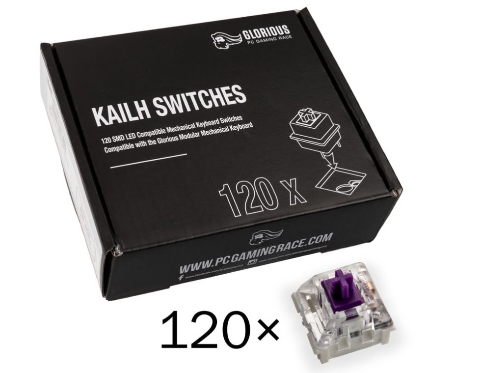 Glorious Kailh Pro Purple Switches, 120 ks