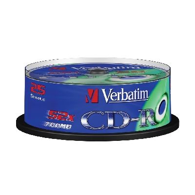 Verbatim CD-R 52x, 700MB, 25 ks (Spindl)