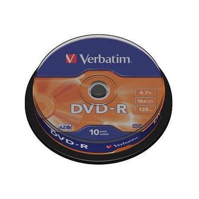 Verbatim DVD-R 16x, 4,7GB, 10 ks (Spindl)