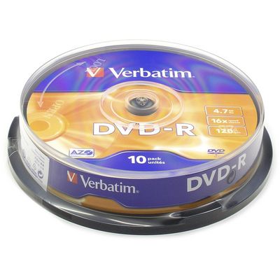 Verbatim DVD-R 16x, 4,7GB, 10 ks (Spindl)