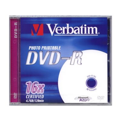 Verbatim DVD-R Printable 16x, 4,7GB, 10 ks (Jewel)