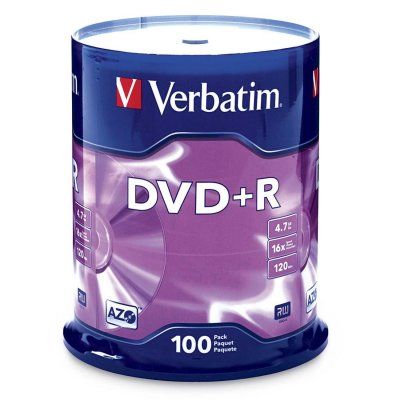 Verbatim DVD+R 16x, 4,7GB, 100 ks (Spindl)