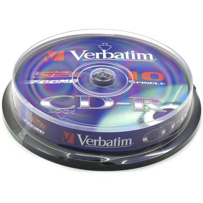 Verbatim CD-R 52x, 700MB, 10 ks (Spindl)