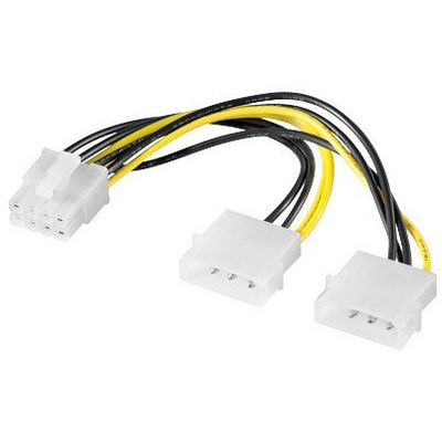 PremiumCord Redukce napájecí 2x5.25 Molex - 8 pin pro PCI-E grafické karty