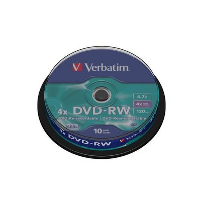 Verbatim DVD-RW 4x, 4,7GB, 10 ks (Spindl)