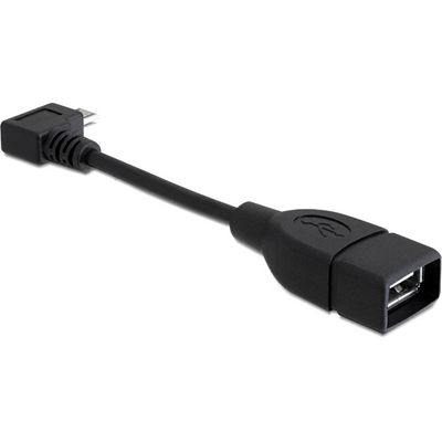 Delock Adapter USB microUSB samec pravoúhlý > USB 2.0 samice OTG 11cm (83104)