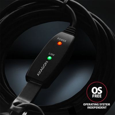 AXAGON ADR-205, USB 2.0 A-M -> A-F aktivní prodlužovací / repeater kabel, 5m