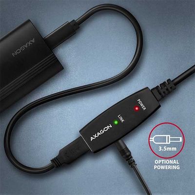 AXAGON ADR-205, USB 2.0 A-M -> A-F aktivní prodlužovací / repeater kabel, 5m