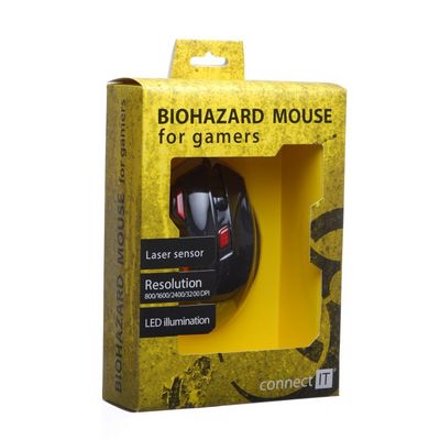 Connect IT CI-191 BIOHAZARD optická myš pro hráče, černá