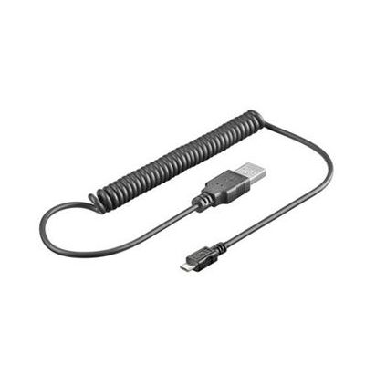 PremiumCord microUSB 1m - kroucený 50cm až 100cm černý