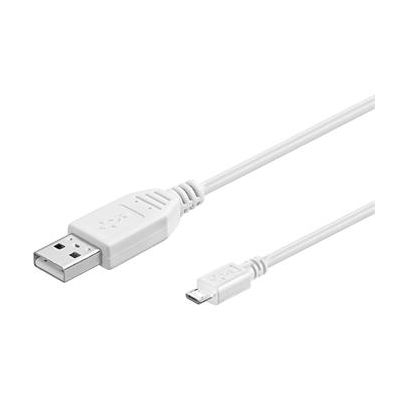 PremiumCord Kabel micro USB 2.0, A-B 0,5m, bílá