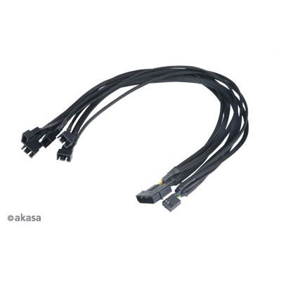 AKASA kabel FLEXA FP5/ pro synchronizaci 5 ventilátorů se základní deskou/ 5x 4pin PWM/ 45cm