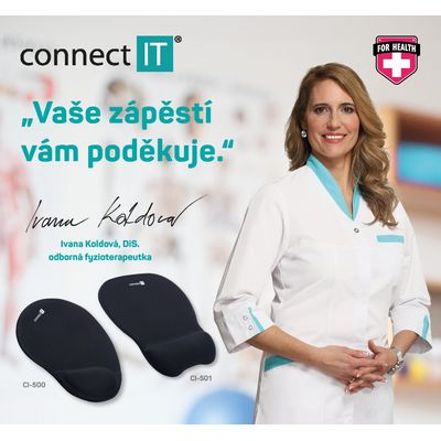 Connect IT CI-500 podložka pod myš se zápěstní opěrkou z paměťové pěny