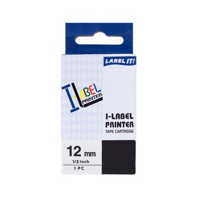 PRINTLINE kompatibilní páska s Casio XR-12YW1 12mm, 8m, černý tisk/žlutý podklad