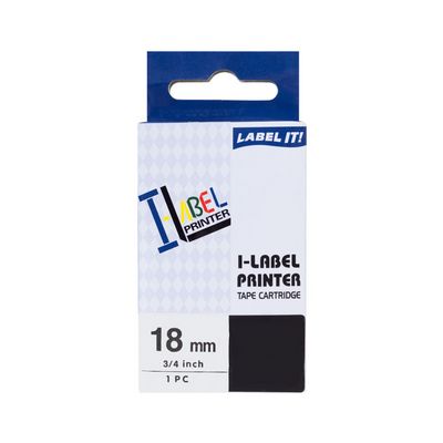 PRINTLINE kompatibilní páska s Casio XR-18RD1 18mm, 8m, černý tisk/červený podkl.