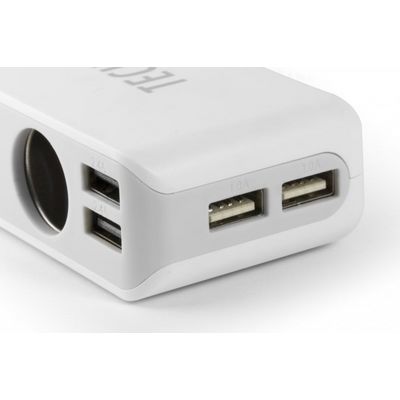 Technaxx TE11 nabíječka do auta, 4x USB port, 3x zásuvka