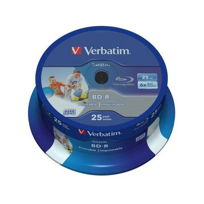 Verbatim Blu-ray BD-R Datalife Printable 6x, 25GB, 25 ks (Spindl)