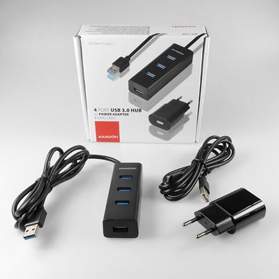 AXAGON HUE-S2BP 4x USB3.0 Charging hub 1.2m kabel vč. AC adaptéru