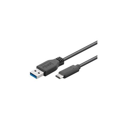 PremiumCord Kabel USB 3.2 konektor C/male - USB 3.0 A/male, černý, 15cm