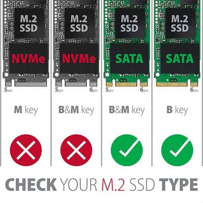 AXAGON RSS-M2SD, SATA - M.2 SATA SSD, interní 2.5 ALU box