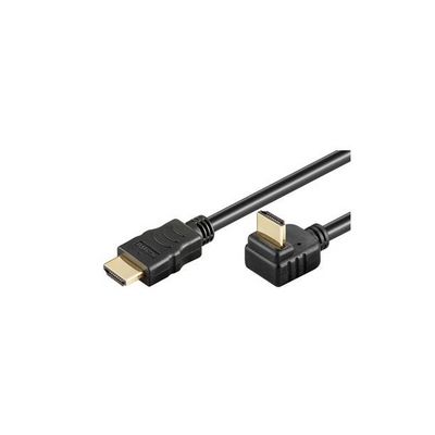 PremiumCord HDMI High Speed+Ethernet kabel, zlacený zahnutý konektor 270° 5m