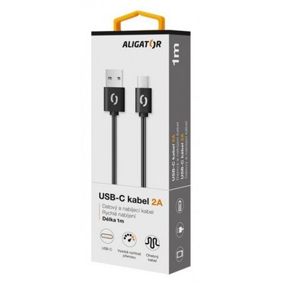 Aligator kabel USB-C, 1m, černý