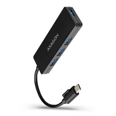 AXAGON HUE-G1C, 4x USB 3.2 Gen 1 SLIM hub, kabel USB-C