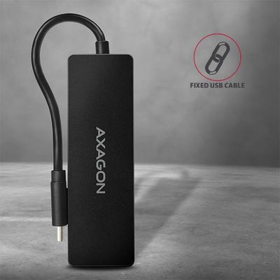 AXAGON HUE-G1C, 4x USB 3.2 Gen 1 SLIM hub, kabel USB-C