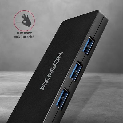 AXAGON HUE-G1C, 4x USB 3.2 Gen 1 SLIM hub, kabel USB-C