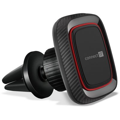 Connect IT InCarz 4Strong360 CARBON univerzální magnetický držák do auta, 4 magnety, červený