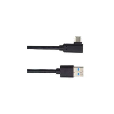 PremiumCord Kabel USB typ C/M zahnutý konektor 90° - USB 3.0 A/M, 2m