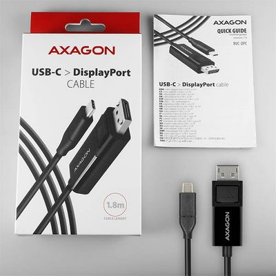 AXAGON RVC-DPC USB-C -> DisplayPort adaptér, kabel 1,8m