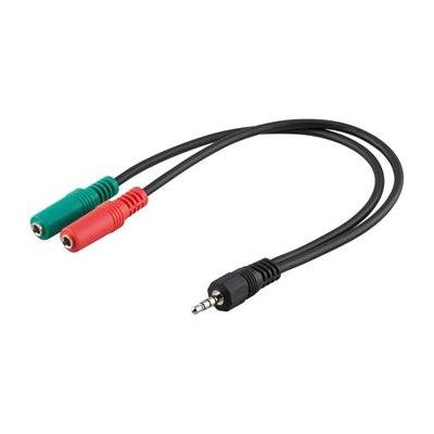 PremiumCord Adaptér 4pólový jack3,5mm pro sluchátka a mikrofon, 30cm