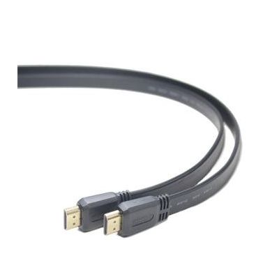 PremiumCord HDMI High Speed + Ethernet plochý kabel, zlacené konektory, 1m