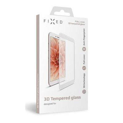 Fixed Ochranné tvrzené sklo 3D Full-Cover pro Apple iPhone 7/8/SE (2020), bílé