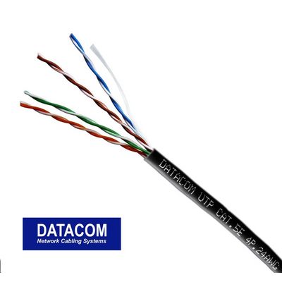 DATACOM UTP drát CAT5E PE,Fca 305m box černý OUTDOOR