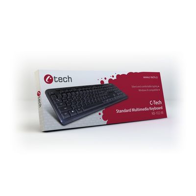 C-TECH KB-102 USB slim, černá