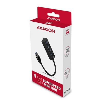 AXAGON HUE-M1A, 4x USB 3.2 Gen 1 MINI hub, kovový