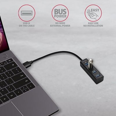 AXAGON HUE-M1A, 4x USB 3.2 Gen 1 MINI hub, kovový