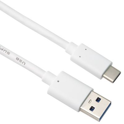 Kabel USB-C - USB 3.0 A (USB 3.2 generation 2, 3A, 10Gbit/s) 1m bílá