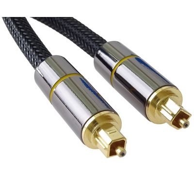 PremiumCord Optický audio kabel Toslink, OD:7mm, Gold-metal design + Nylon 1m