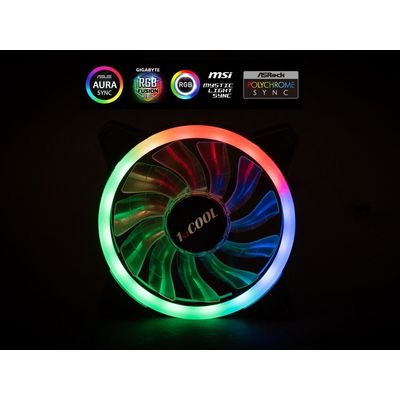 1stCOOL AURA EVO Dual Ring ARGB PWM ventilátor 12cm