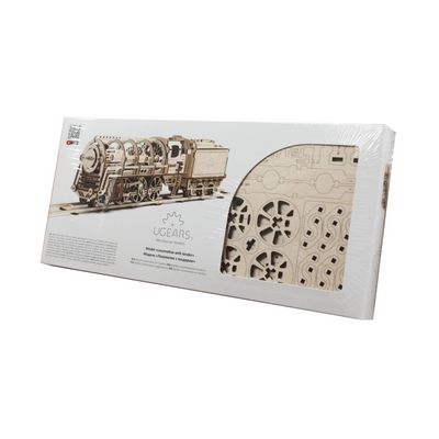 Ugears 3D dřevěné mechanické puzzle Parní lokomotiva 4-6-0 s tendrem