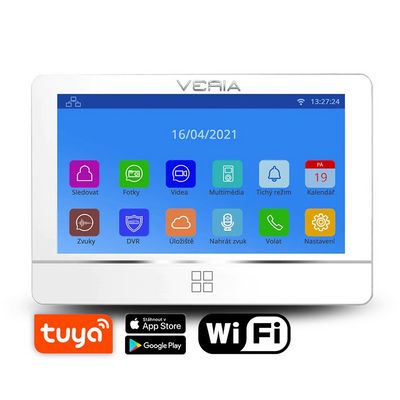 SET Videotelefon VERIA 8277B-W (Wi-Fi) bílý + vstupní stanice VERIA 831 série 2-WIRE