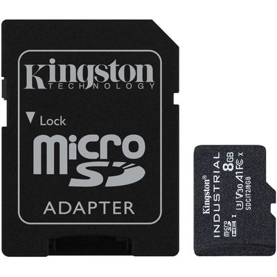 Kingston microSDHC 8GB Industrial + SD adaptér