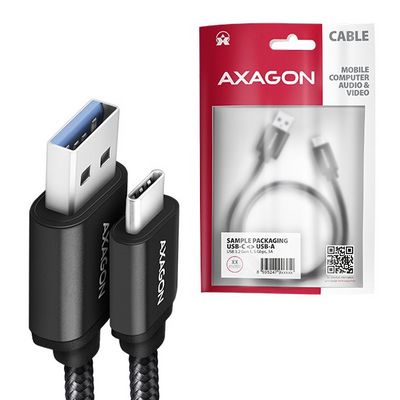 AXAGON BUCM3-AM20AB, SPEED kabel USB-C <-> USB-A, 2m, černý