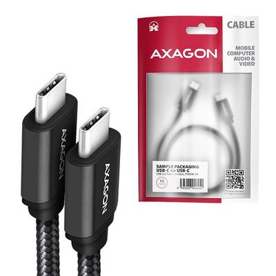 AXAGON BUCM3-CM15AB, SPEED kabel USB-C <-> USB-C, 1.5m, černý