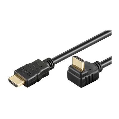 PremiumCord HDMI High Speed+Ethernet kabel, zlacený zahnutý konektor 270° 2m