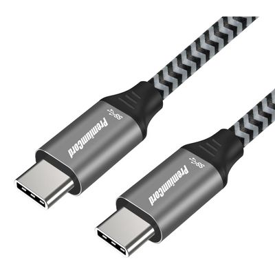 Kabel USB 3.2 Gen 1 USB-C male - USB-C male, bavlněný oplet, 0,5m